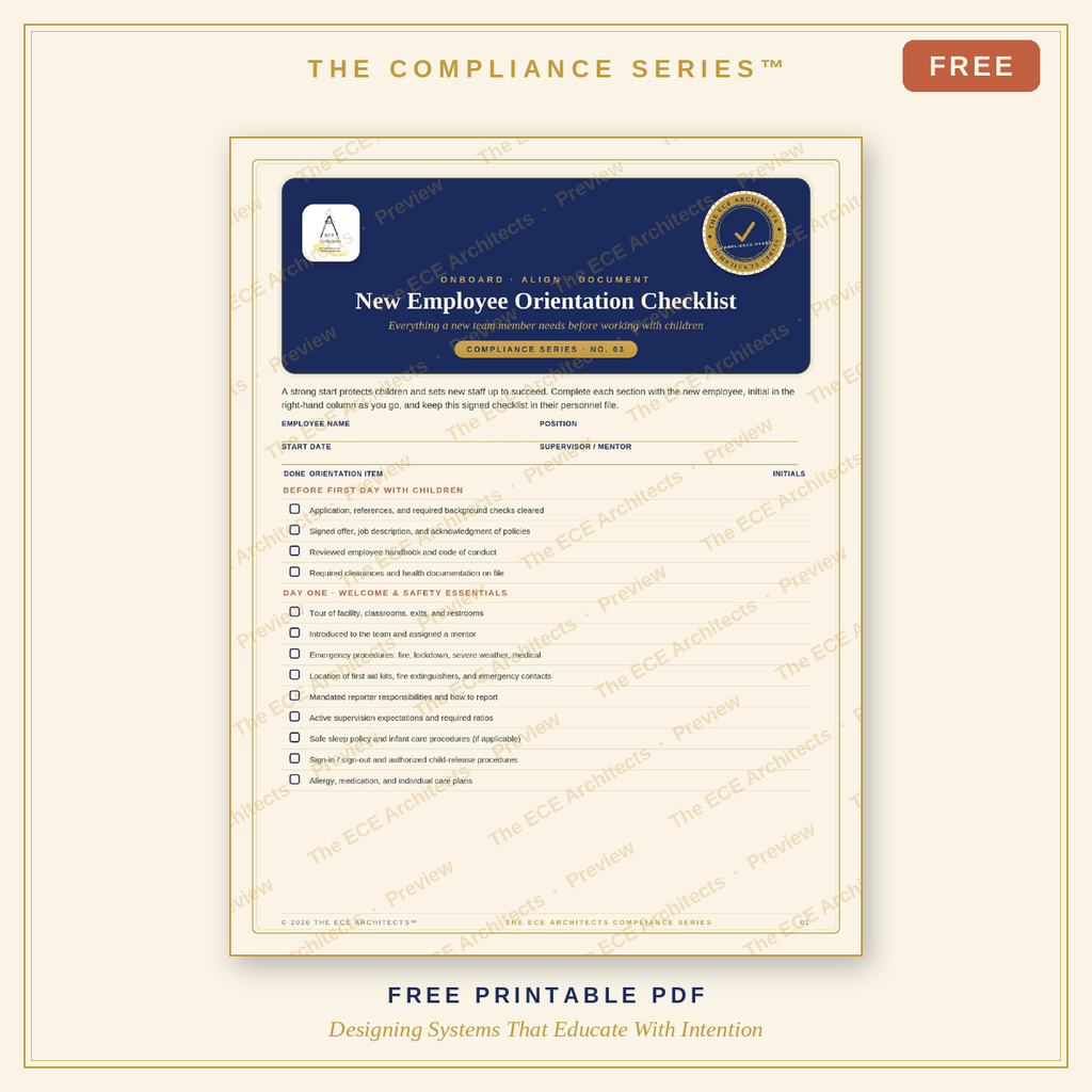 New Employee Orientation Checklist/The Compliance Series™ · Free