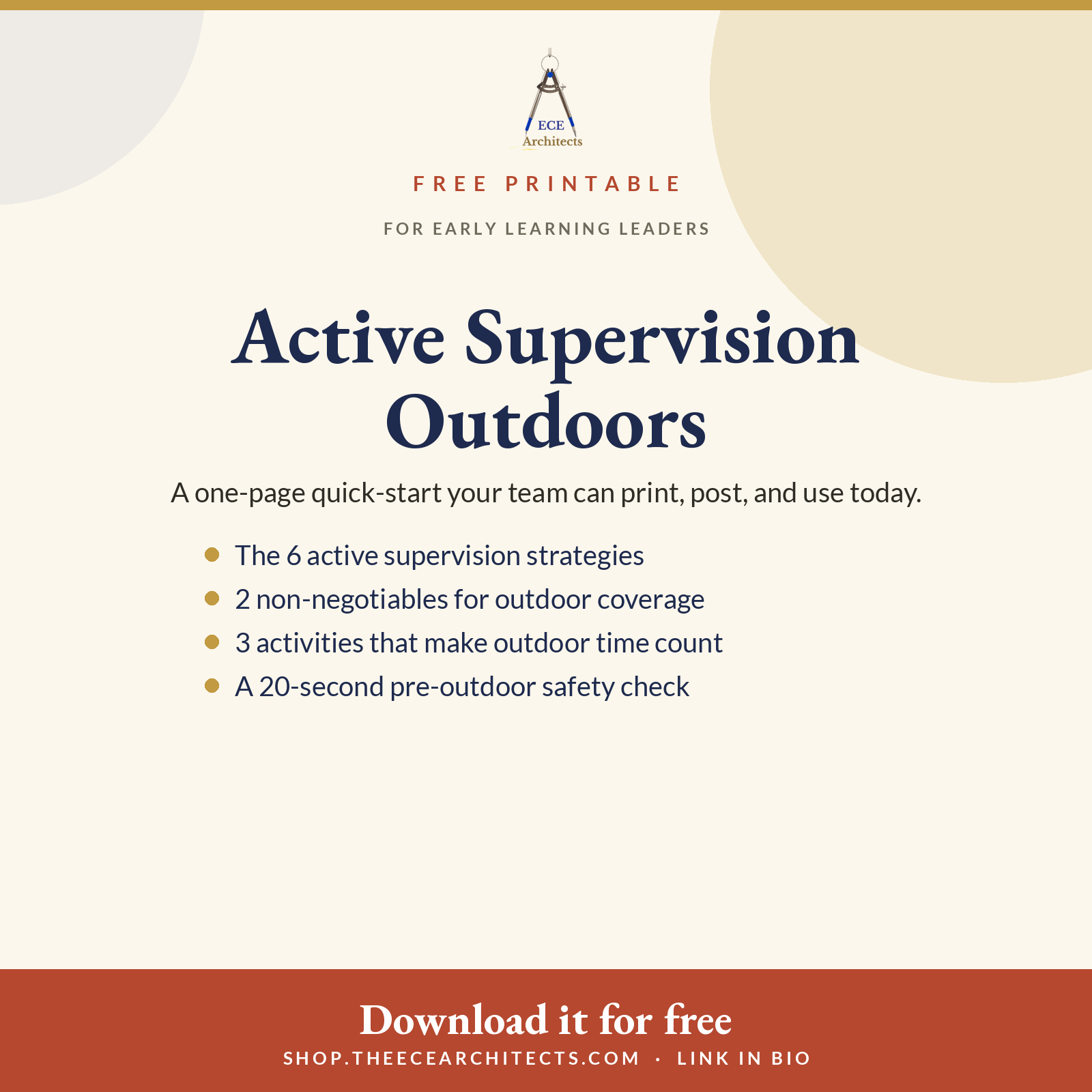 Free: Active Supervision Outdoors Quick-Start (Printable)