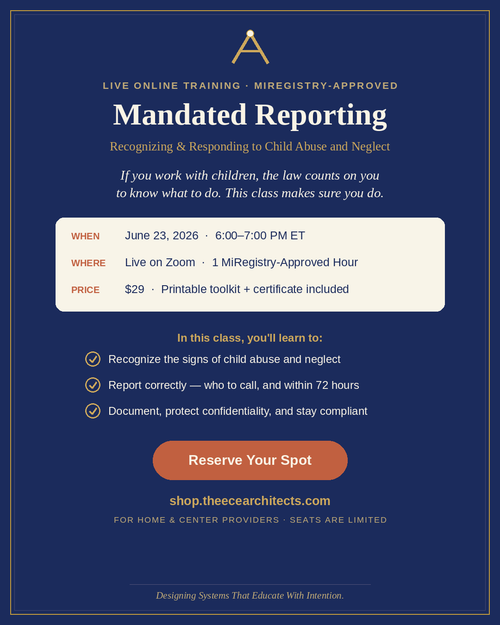 Mandated Reporting: Recognizing & Responding to Child Abuse and Neglect #196837