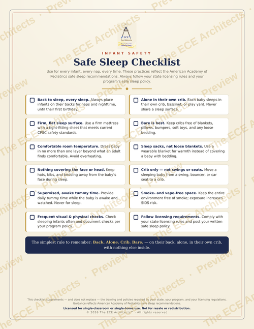 Safe Sleep Quick-Post Pack — Printable Infant Safety Bundle