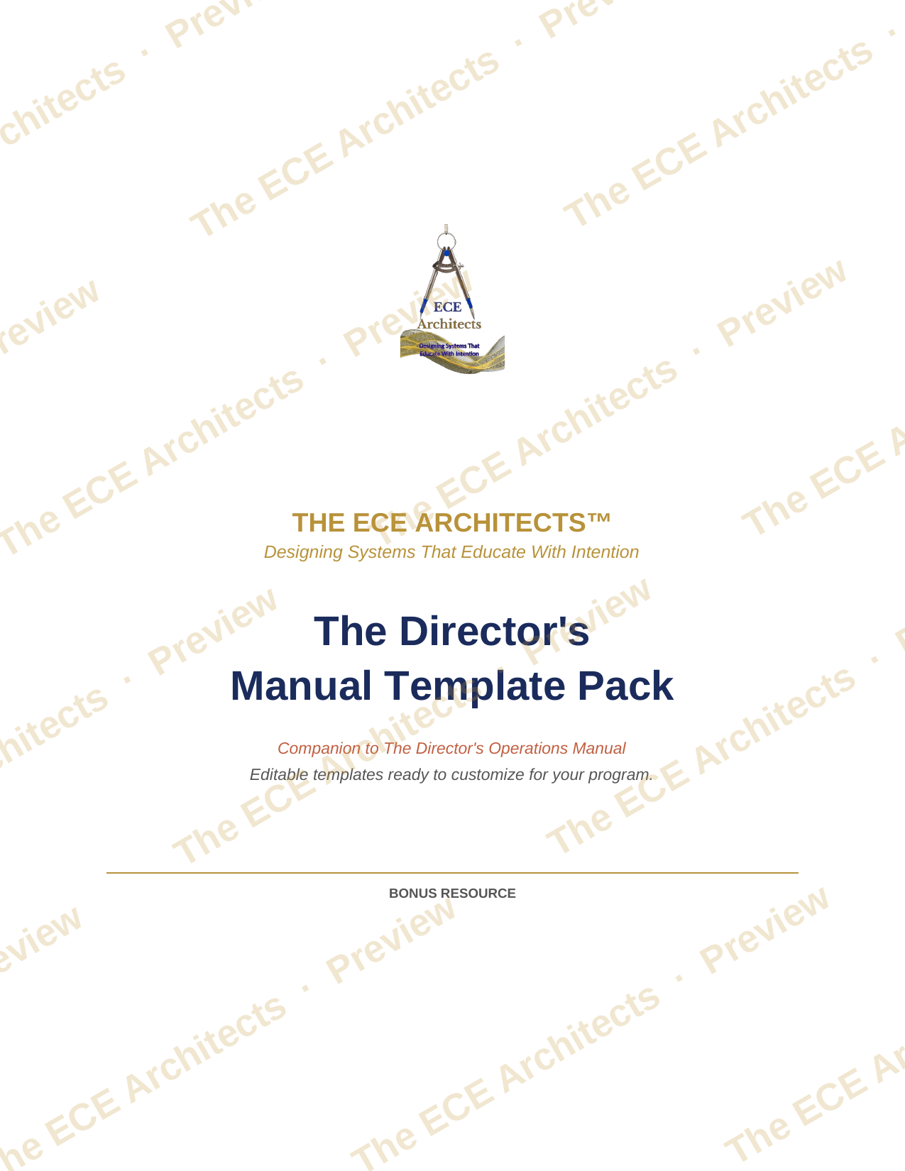 The Director's Operations Manual + Editable Template Pack