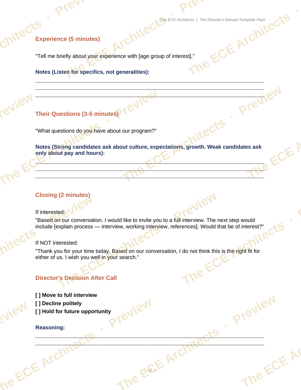 The Director's Operations Manual + Editable Template Pack