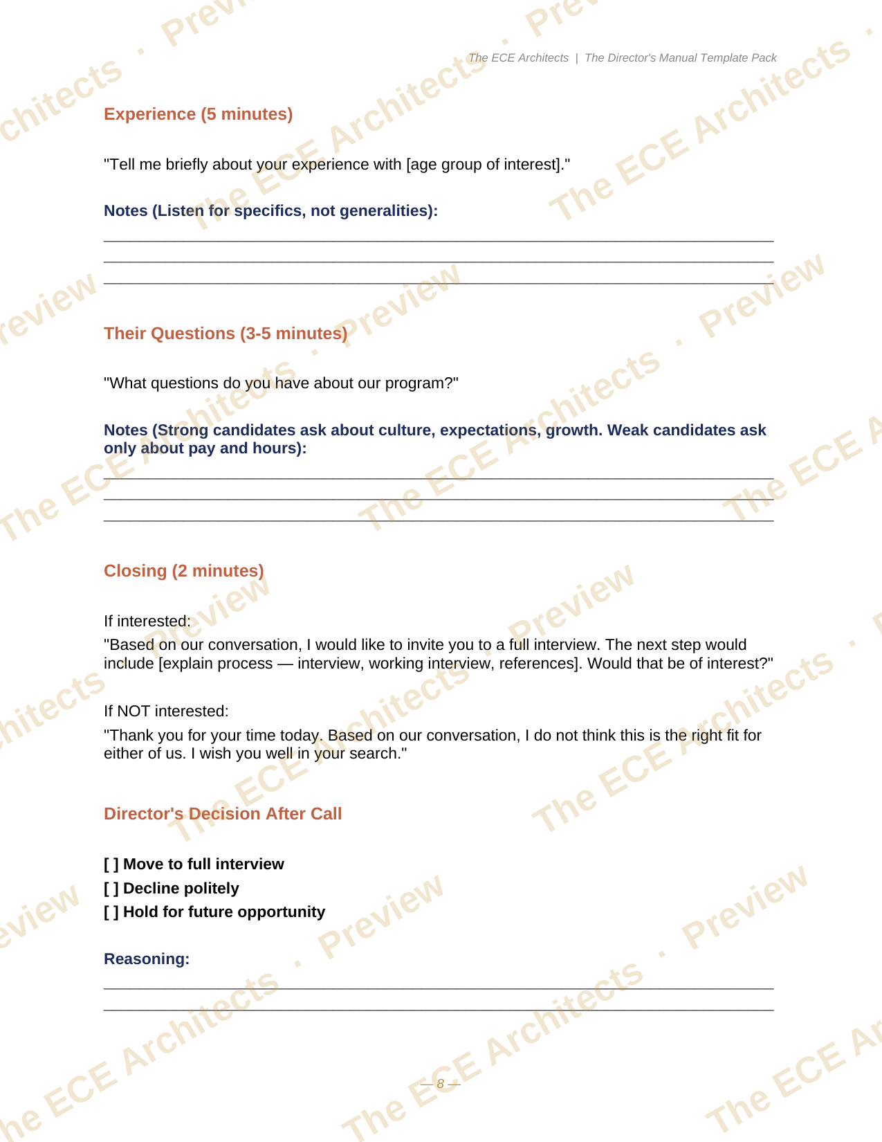 The Director's Operations Manual + Editable Template Pack