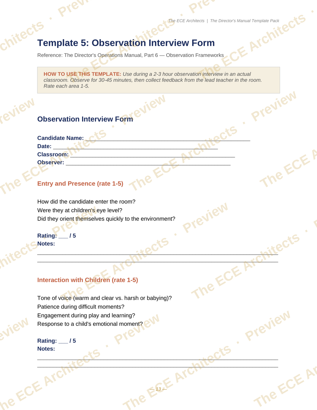 The Director's Operations Manual + Editable Template Pack