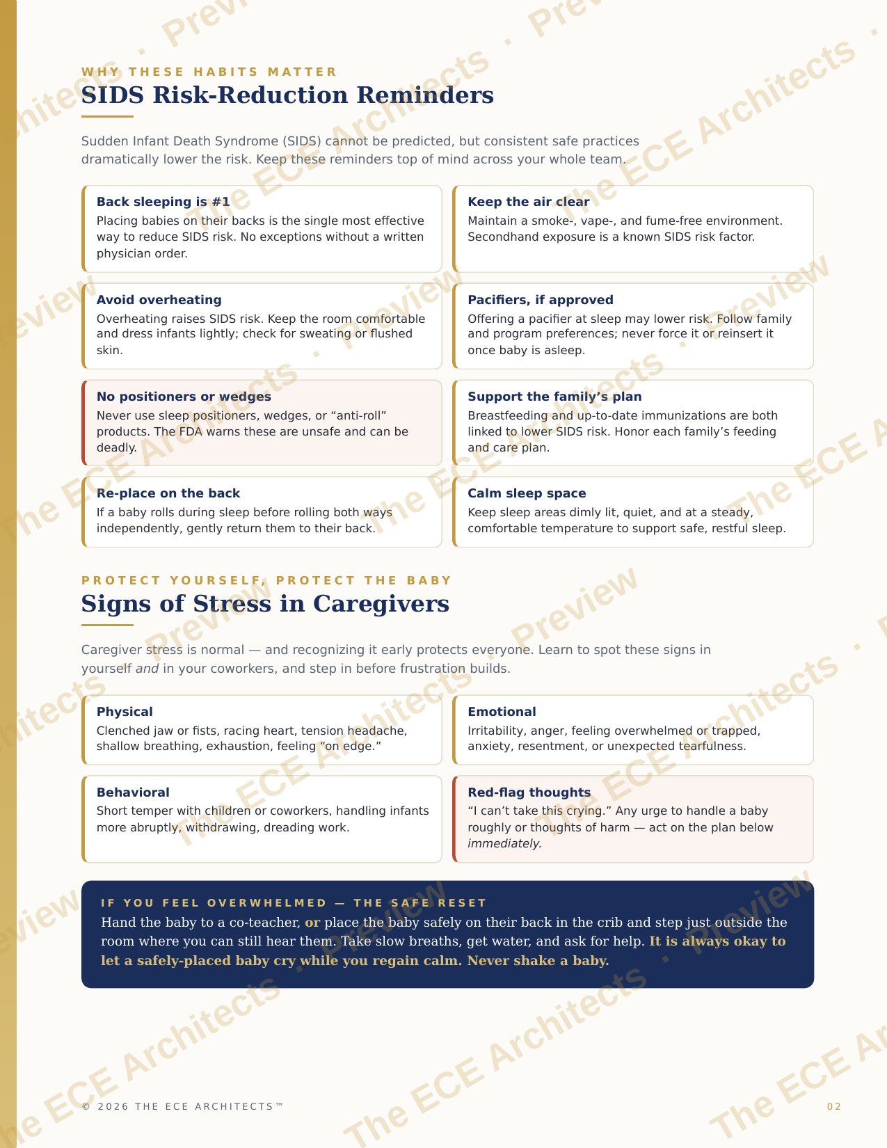 Safe Sleep & Shaken Baby Prevention Quick Reference Guide